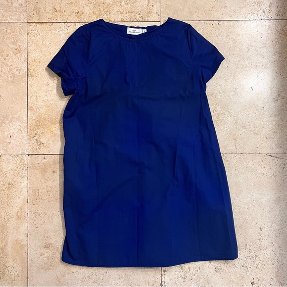Vineyard Vines Bow Back Short Sleeve Dress Navy Blue Sheath Sz S - Picture 4 of 10